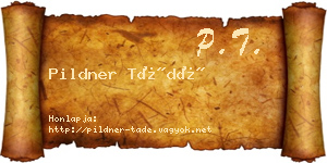 Pildner Tádé névjegykártya